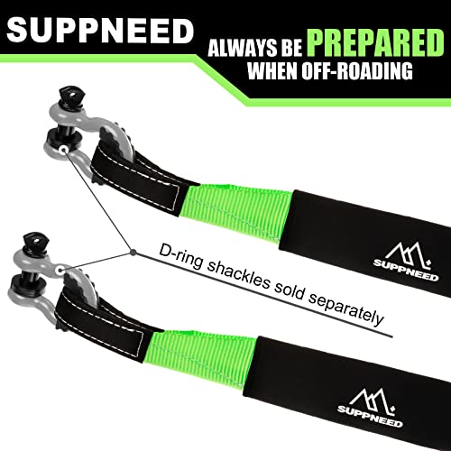 SUPPNEED Recovery Tow Strap 3" x20ft, Lab Tested 33750lbs Break Strength, Heavey Duty Tow Strap with Loop - Bonus Storage Bag, Suitable for Emergency Off-Road Jeep Vehicles and Trucks ATV UTV