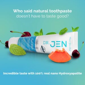 Dr Jen Fluoride Free Natural Remineralizing Toothpaste with 10% Nano Hydroxyapatite, Developed by a Real Dentist, Safe to Swallow, Clinically Proven, Strengthen Enamel (4 oz)