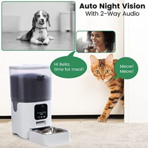 Owlet Home Smart Automatic Pet Feeder with1080P HD Camera for Cats & Dogs (6L), WiFi, Live Video, Auto Night Vision, 2-Way Audio, Works with Alexa & Google Assistant, Motion Alert, No Monthly Fee