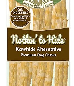 Fieldcrest Farms Nothing to Hide Natural Rawhide Alternative Twist Stix for Dogs - 3 Pack Bundle & Magnet (Chicken, Beef, Peanut Butter) Premium Easily Digestible Chews Great for Dental Health