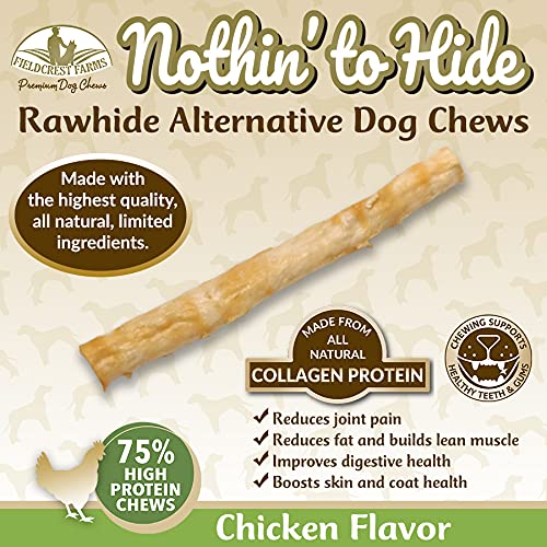 Fieldcrest Farms Nothing to Hide Natural Rawhide Alternative Twist Stix for Dogs - 3 Pack Bundle & Magnet (Chicken, Beef, Peanut Butter) Premium Easily Digestible Chews Great for Dental Health