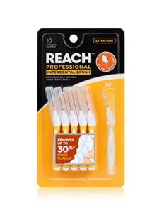 reach interdental brush extra tight 0.7mm | removes up to 30% more plaque | special designed for gum protection, pfas free | 10 brushes