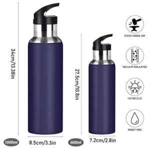 xigua 20oz Double leak Proof layer Insulated Keep Warm,Sea Anchor Navy Blue Stainless Steel Water Bottle with Straw for Sports and Travel#218