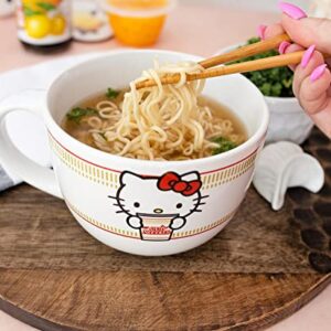 Toynk Sanrio Hello Kitty x Nissin Cup Noodles 24-Ounce Ceramic Soup Mug | Bowl For Ice Cream, Cereal, Oatmeal | Large Coffee Cup For Espresso, Caffeine, Beverage | Cute Home & Kitchen Essentials