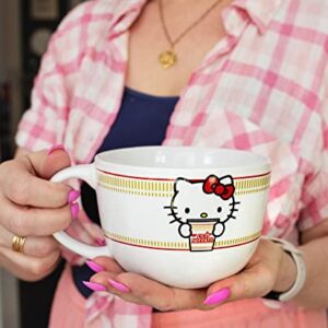 Toynk Sanrio Hello Kitty x Nissin Cup Noodles 24-Ounce Ceramic Soup Mug | Bowl For Ice Cream, Cereal, Oatmeal | Large Coffee Cup For Espresso, Caffeine, Beverage | Cute Home & Kitchen Essentials