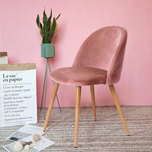 ExAchat A Set of 2/4/6 Velvet-Backed upholstered Dining Chairs with a Simple and Stylish Design, which can Perfectly Match Your Dining Room, Living Room or Bedroom. (2, Pink)