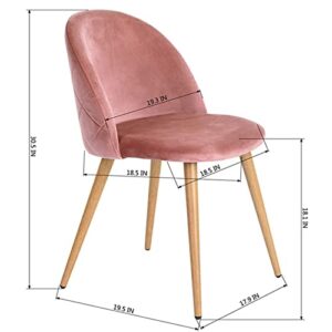 ExAchat A Set of 2/4/6 Velvet-Backed upholstered Dining Chairs with a Simple and Stylish Design, which can Perfectly Match Your Dining Room, Living Room or Bedroom. (2, Pink)