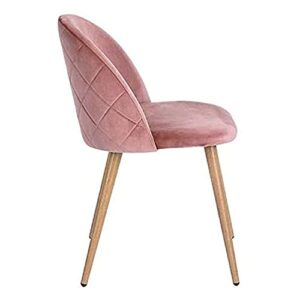 ExAchat A Set of 2/4/6 Velvet-Backed upholstered Dining Chairs with a Simple and Stylish Design, which can Perfectly Match Your Dining Room, Living Room or Bedroom. (2, Pink)