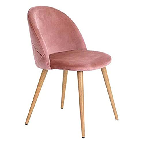 ExAchat A Set of 2/4/6 Velvet-Backed upholstered Dining Chairs with a Simple and Stylish Design, which can Perfectly Match Your Dining Room, Living Room or Bedroom. (2, Pink)