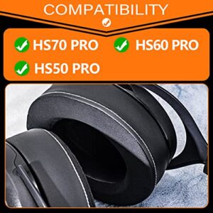 HS70 Pro Thicker Upgrade Cooling Gel Earpads - Compatible with HS50 Pro HS60 Pro HS70 I Replacement Ear Cushion Cup with Microphone Foam and Installation Tool (Silky Cool Fabric)