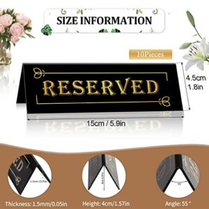 DI QIU REN 10PCS Reserved Table Signs, Acrylic Guest Reservation Table Tents Sign, Waterproof Double-Sided Reserved Seat Signs, Reserve Signs for Wedding Birthday Party Restaurants Meeting Chair