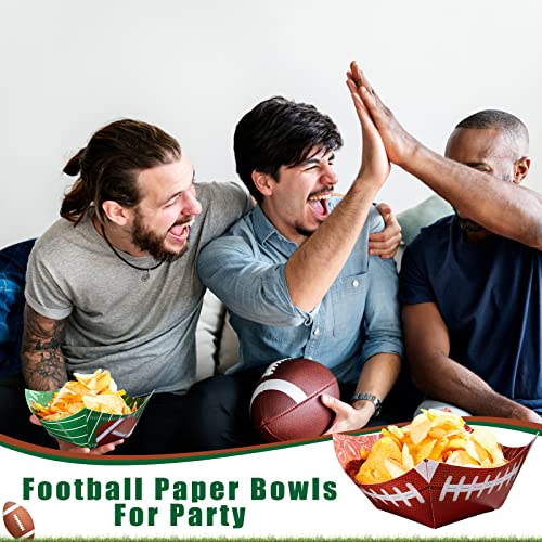 Football Square Paper Party Bowls Serving Football Bowl Football Party Supplies for Tailgate Parties Birthday Party Family Dinner and Sports Event Serving Food (24)