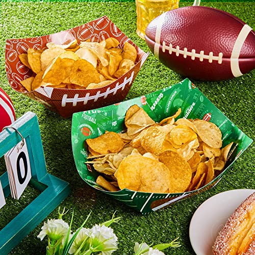 Football Square Paper Party Bowls Serving Football Bowl Football Party Supplies for Tailgate Parties Birthday Party Family Dinner and Sports Event Serving Food (24)