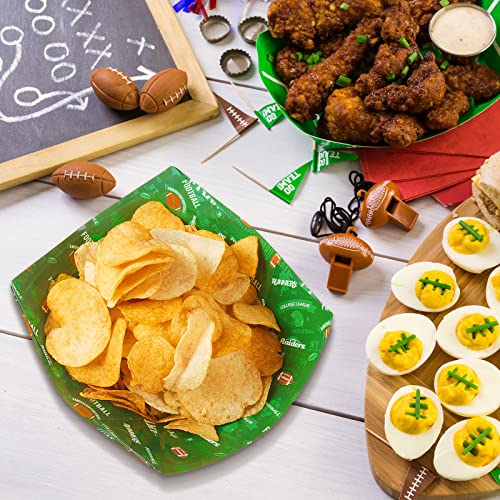 Football Square Paper Party Bowls Serving Football Bowl Football Party Supplies for Tailgate Parties Birthday Party Family Dinner and Sports Event Serving Food (24)