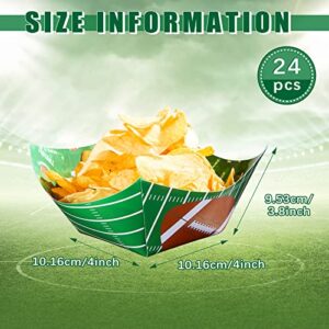 Football Square Paper Party Bowls Serving Football Bowl Football Party Supplies for Tailgate Parties Birthday Party Family Dinner and Sports Event Serving Food (24)