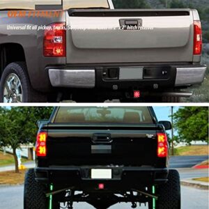 Adiil 2''Size 15-LED Brake Light Trailer Hitch Cover Fit Towing & Hauling，Smoked Lens Tow Hitch Driving & Brake Lamp