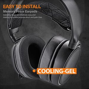 Arctis Pro Thicker Cooling Gel Earpads Compatible with Arctis Pro, Arctis 7/5/3/1, Arctis 9X, Arctis 7X, Arctis 7P, RIG 800 Series, ATH M50X, M40X, MDR-7506 V6 Headphones (Breathable Mesh)