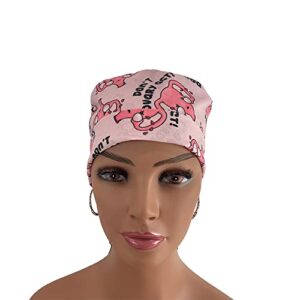 Turn Up Ponytail Medical Scrub Cap – Don’t Ovary Act Ponytail Scrub Hats, Bouffant, Unisex Surgical Caps, Dr. Hats, Nurses Hats. Scrub Hat for Women & Men tie Back | Working Cap with Holder