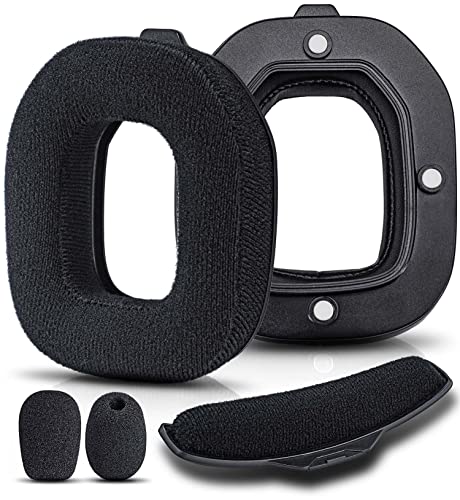 A40 TR Earpads - Replacement Ear Cushions Compatible with Astro A40 tr Headset I A40 TR Mod Kit/A40 Accessories/Headband/Microphone Foam (Soft Velour)