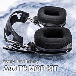 A40 TR Earpads - Replacement Ear Cushions Compatible with Astro A40 tr Headset I A40 TR Mod Kit/A40 Accessories/Headband/Microphone Foam (Soft Velour)