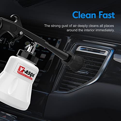 Y-ASQA Tornador Car Cleaning Gun,Tornado Black Air Blow Cleaning Gun Car Detail Cleaner Kit for Vehicle Upholstery Carpet Seat