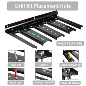 Cordless Power Tool Organizer, Shengsite Wall Mount Drill Holder Holds 4 Drills, Electric Drill Tool Rack, Heavy Duty Alloy Steel Tool Storage for Garage, Home, Workshop and Shed