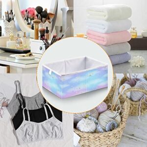 Kigai Stars and Clouds Open Home Storage Bins for Home Organization and Storage, Collapsible Closet Storage Bins, 15.75"L x 10.63"W x 6.96"H