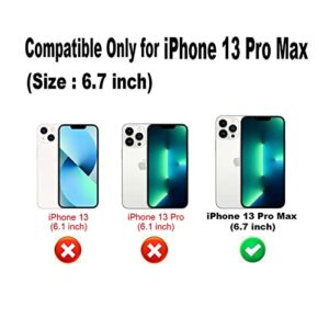 Clear Designed for iPhone 13 Pro Max Case, Cute Women Girly Shockproof Military Grade Protective Hard Back Case with Airbag Soft TPU Edge, Slim Protection Bumper Cover for Girls Men (Black)