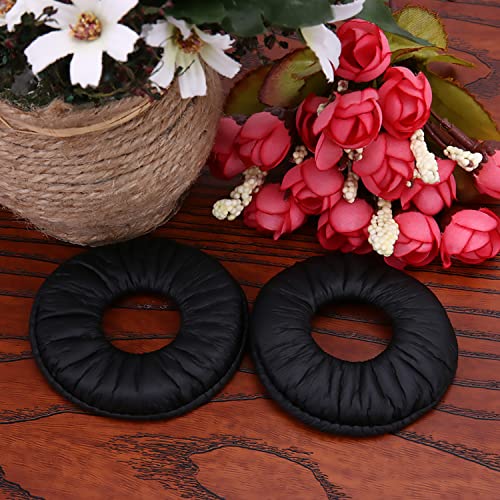 MDR-ZX100 Replacement Ear Pads Noise Canceling Wrinkled Leather Ear Cushions Covers Earmuff Repair Part for Sony MDR-V150 V250 V300 V100 V200 V400 DR-BT101 ZX100 ZX300 Headphones (Black)