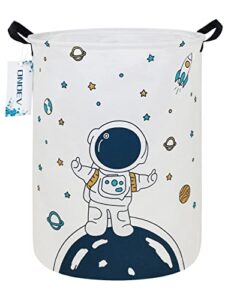 onoev round fabric storage bin,decorative basket,organizer basket with handles,for clothes storage,books and sundries (star astronaut), 19.7inch(h) x 15.7inch(d)
