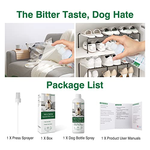 SUNTON Bitter Spray for Dogs to Stop Chewing Dog Deterrent Spray, Training Aid for Dogs, Puppies, Pet Behavior Corrector, No Chew Licking of Fur, Bandages, Wounds, Shoes and Furniture