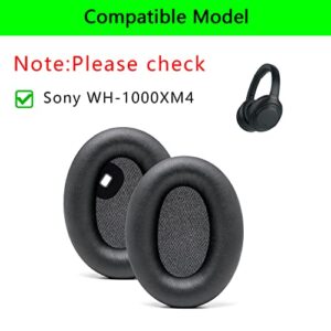 1000XM4 Replacement Earpads Noise Canceling Ear Cushions Quite-Comfort Protein Leather Ear Covers Earmuff Repair Parts for Sony WH-1000XM4 Over-Ear Wireless Headphones (Black)