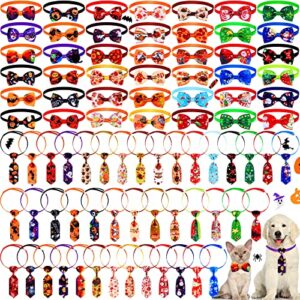 84 pcs holiday dog bow ties halloween dog ties christmas thanksgiving bow ties for dogs cats assorted pet bowtie small pet neckties adjustable dog bow tie collar for festival decor party supplies