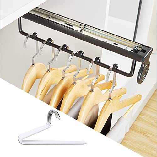 SYTH Retractable Metal Closet Valet Rod, Closet Pull Out Rod Wardrobe Hanger Rack Bar, Heavy Duty Extendable Valet Rod Clothing Mount Top Mount, with Screws,5 Pcs Pants Rack