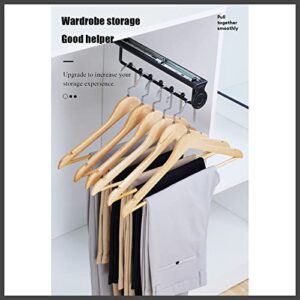 SYTH Retractable Metal Closet Valet Rod, Closet Pull Out Rod Wardrobe Hanger Rack Bar, Heavy Duty Extendable Valet Rod Clothing Mount Top Mount, with Screws,5 Pcs Pants Rack