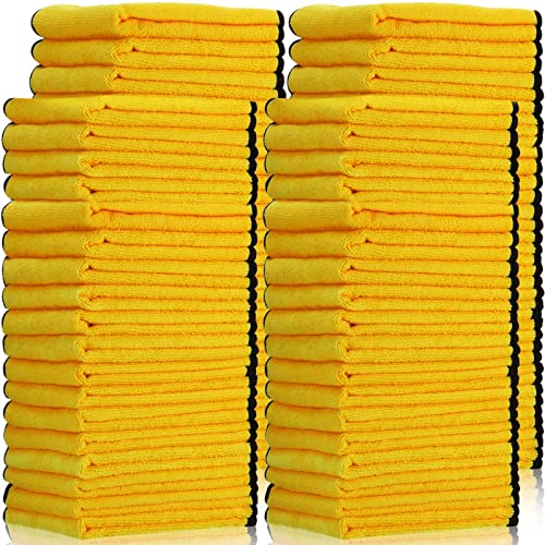 Tallew 40 Pieces Microfiber Towels 16 Inch x Cleaning Cloth Car Drying Rags for Cars Washing Polishing Household Window Supplies (Gold)