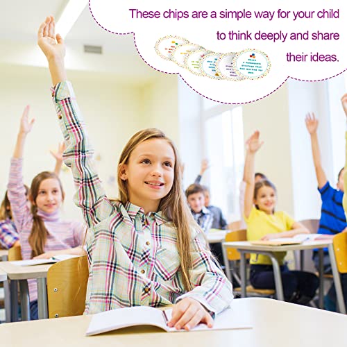 200 Pcs Morning Meeting Chips for Students, 50 Styles Student Response Cards Social Skill Cards Improve Communication Listening Vocabulary Skill Supplies for Elementary Learn (Fresh Style)