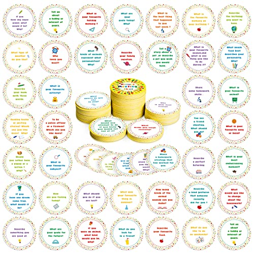 200 Pcs Morning Meeting Chips for Students, 50 Styles Student Response Cards Social Skill Cards Improve Communication Listening Vocabulary Skill Supplies for Elementary Learn (Fresh Style)