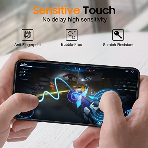 UniqueMe Compatible with Samsung Galaxy S22 5G 6.1 inch Screen Protector Tempered Glass Screen Protector + Camera Lens Protector with Easy Installation Frame, Anti Scratch Bubble Free