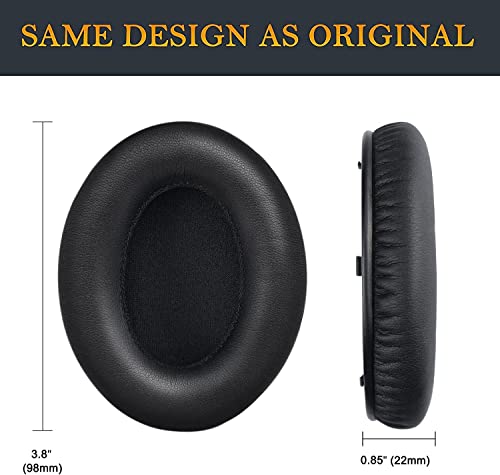 SOULWIT Replacement Ear Pads Cushions for Monster Beats Studio 1.0 (1 st Gen) Headphones by Dr. Dre, Earpads with Soft Protein Leather (Black)