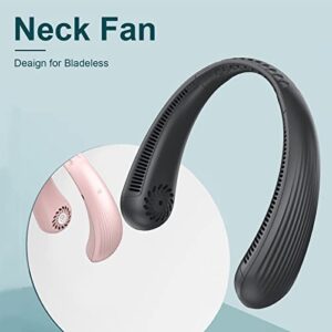 Neck Fan, 6000mAh Portable Fan Personal Fan Hands Free Bladeless Neck Fan 3 Speeds Adjustment 360° Cooling USB Wearable Fan Rechargable Hanging Neck Fan for Women, Men, Office, Travel, Outdoor