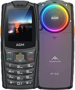 agm m6 rugged phone 4g, ip68 waterproof cell phone 2.4" screen, dual sim, t-mobile, 2500 mah, 109db speaker, 128gb sd card expandable, torch function, senior cell phone unlocked