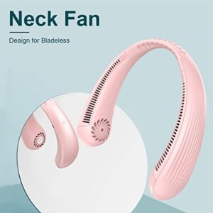 Neck Fan, 6000mAh Portable Fan Personal Fan Hands Free Bladeless Neck Fan 3 Speeds Adjustment 360° Cooling USB Wearable Fan Rechargable Hanging Neck Fan for Women, Men, Office, Travel, Outdoor