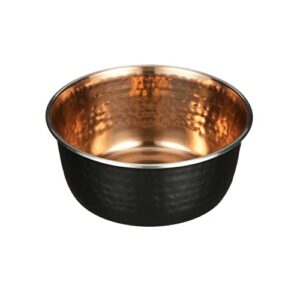 neater pet brands hammered decorative designer bowls - luxury style premium dog and cat dishes (small, black copper)