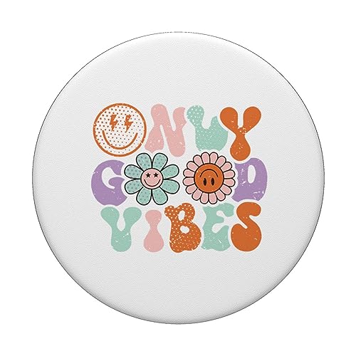 Retro Good Vibes Only Daisy Sunflower Positive Mind And Life PopSockets Standard PopGrip