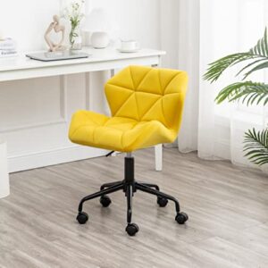 roundhill furniture eldon diamond tufted adjustable swivel office chair, yellow
