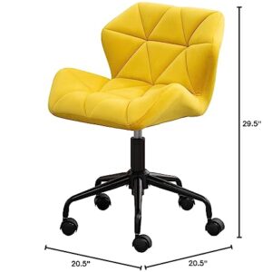 Roundhill Furniture Eldon Diamond Tufted Adjustable Swivel Office Chair, Yellow