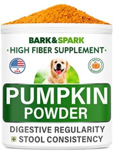 pumpkin for dogs - 8.1oz powdered fiber supplement and stool softener - treat diarrhea, constipation, upset stomach, food sensitivity - improve digestion - made in usa