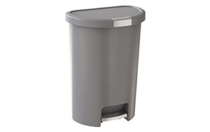 curver infinity 43.9 liter / 13 gallon plastic kitchen trash can with foot pedal and locking lid - perfect for household use indoor for garbage disposal or recycling