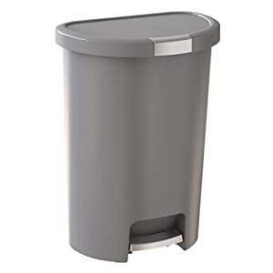 Curver Infinity 43.9 Liter / 13 Gallon Plastic Kitchen Trash Can with Foot Pedal and Locking Lid - Perfect for Household Use Indoor for Garbage Disposal or Recycling